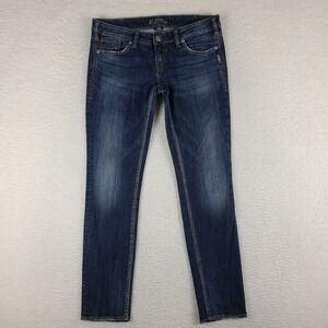 Silver Jeans Womens 30x31 Blue Aiko Skinny Dark Wash Denim